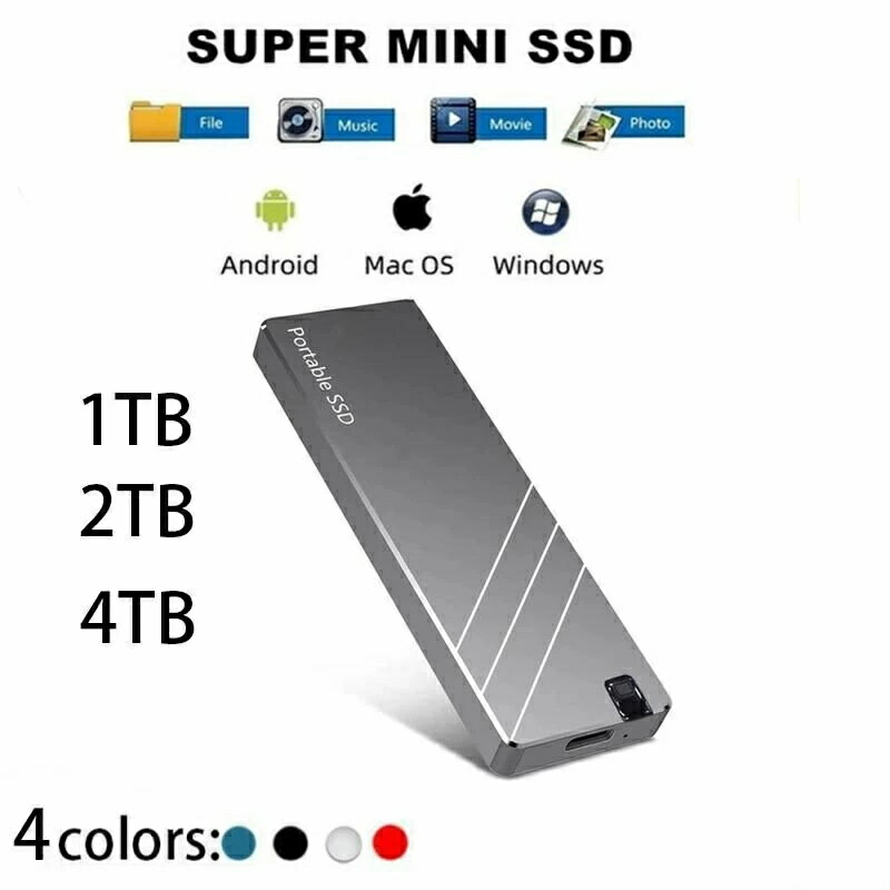 [スーパーセール期間中 10倍ポイントGET]】ポータブルSSD 外付け 1TB 2TB 4TB ハードディスク USB3.1 外付け 耐衝撃 強互換性 外付け ポータブルハードディスク 静音 コンパクト 小型 外付けSSD 超薄型