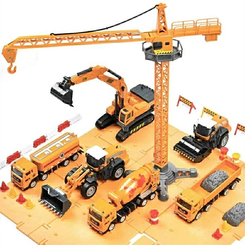 建設車両 7種類セット工事カー 作業車両 おもちゃ 男の子 はたらく車 ショベルカー ミキサー車 ロードローラー ダンプカー トラック ブルドーザー フォークリ...