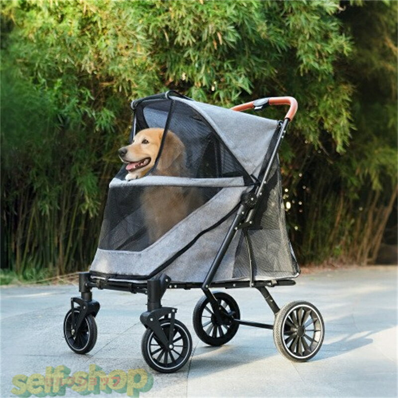 ペットカート 耐荷重50 大型犬対応 前後ドア 乗りやすい 折りたたみ 多頭 ワンタッ...