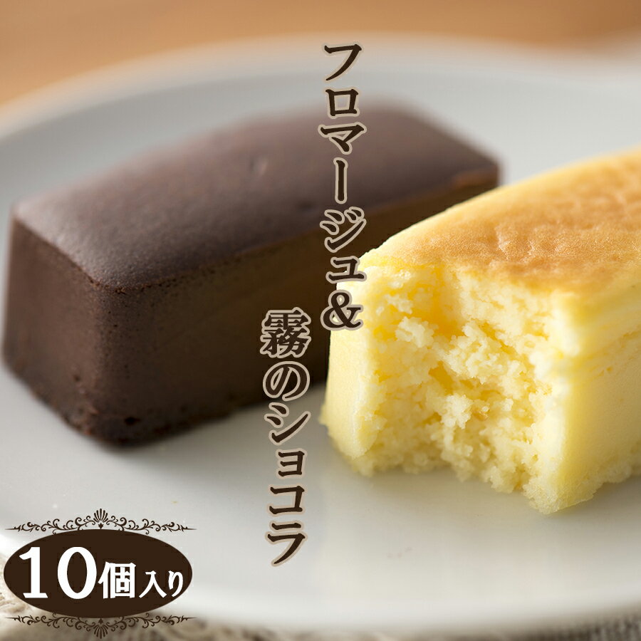 フロマージュ 【半熟チーズケーキ＆濃厚チョコケーキ/フロマージュ＆霧のショコラ 10個入り】 おうち時間 おやつ スイーツ お菓子 ギフト プレゼント お取り寄せ ケーキ 個別包装 ふわとろ食感 まるで生チョコのようなとろける口溶け お歳暮