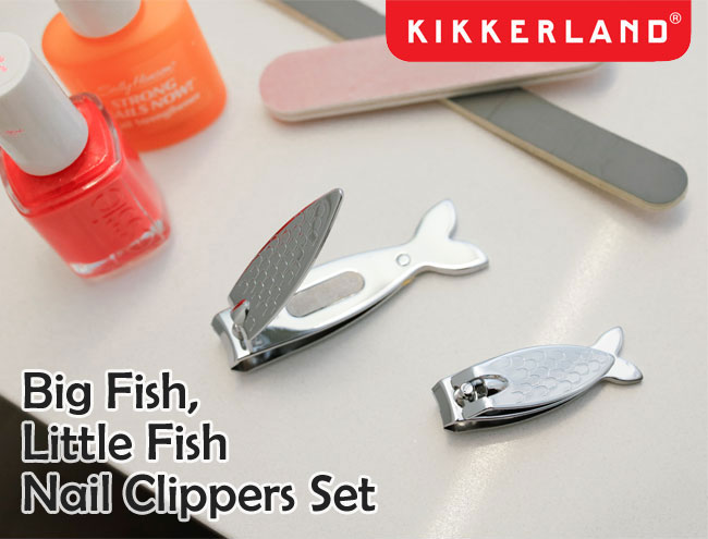 Kikkerland キッカーランド Big Fish Little Fish Nail Clippers Set ネイルクリッパーセット 選べる2色 / 爪切り シルバー コッパー ネイルケア【ゆうパケットなら4個迄送料200円】