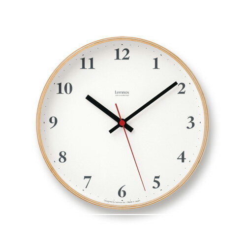 電波時計 壁掛時計 Lemnos レムノス LC10-21W NT Plywood clock ナチュラル / 掛け時計 新築祝い 引越し祝い タカタレムノス KO-3【送料無料・あす楽対応】