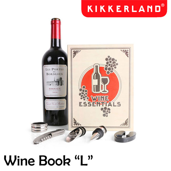 ポアラー Kikkerland キッカーランド Wine Book L ワインブックL KBA79L / コルクスクリュー ポアラー ドリップキャッチャー ストッパー ホイルカッター ワイングッズ プレゼント ギフト【あす楽対応】【在庫処分SALE！】