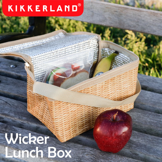 Kikkerland キッカーランド Wicker Lunch Box ウィッカーランチボックス / 保冷 保温 ランチバッグ バスケット柄