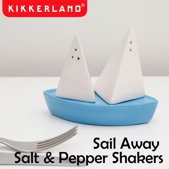 Kikkerland キッカーランド Sail Away Salt & Pepper Shakers KSP21 セイルアウェイソルト＆ペッパーシェイカー / ソルト＆ペッパー 塩コショウ入れ 調味料入れ スパイス