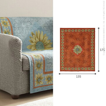 絵画のような大輪のマーガレット柄 イタリア製 ソファカバー 2.5人掛け用 【送料無料】 ソファーカバー 二人掛け マルチカバー おしゃれ バンド付き サスペンダー かけるだけ 長方形 安い 激安 人気 ランキング 肘付き 肘なし 大花