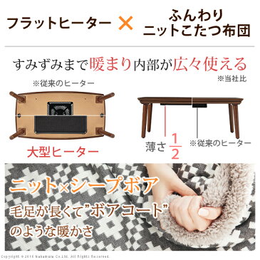 2通りの高さ調節でソファにも合う♪ フラットヒーター こたつセット 長方形 90×50 【送料無料】 ソファー用こたつ 2way ハイタイプこたつ セット 北欧 おしゃれ 激安 安い スローケット 一人用こたつ セット ソファ センターテーブル 90 高さ調節