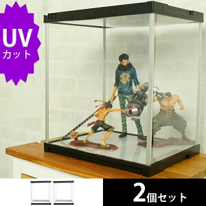 【20日★30名限定★全品5%OFFクーポン発行】 【2個セット】 UVカット フィギュアケース J-STAGE (ミラー無し) コレクションラック コレクションケース 卓上 アクリルケース フィギュア ケース 棚 透明 長方形 収納 コレクション 棚 おしゃれ 激安 紫外線カット