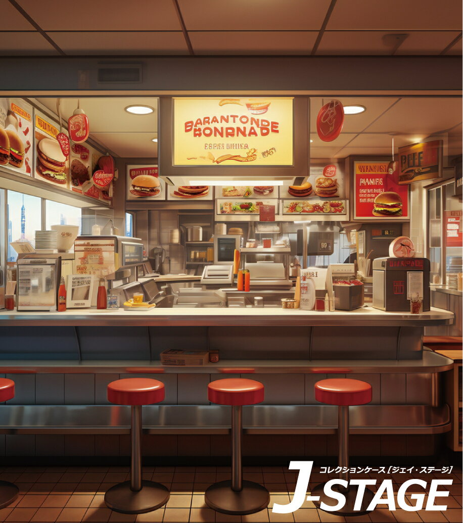 【5日★160枚★全品5%OFFクーポン 】 【J-STAGE スタンダード レギュラータイプ専用 背面デザインシート】 ハンバーガーショップ 飲食店 風景 背景 カフェ カウンター ファーストフード アメリカン レストラン