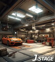 【J-STAGE スタンダード レギュラータイプ専用 背面デザインシート】 自動車 整備工場 ガレージ 修理工場|詳細画像