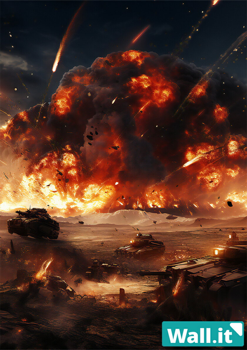 【Wall.it A4 フィギュアディスプレイケース専用背面デザインシート 縦向】 古都 火災 大火 戦場 時代..