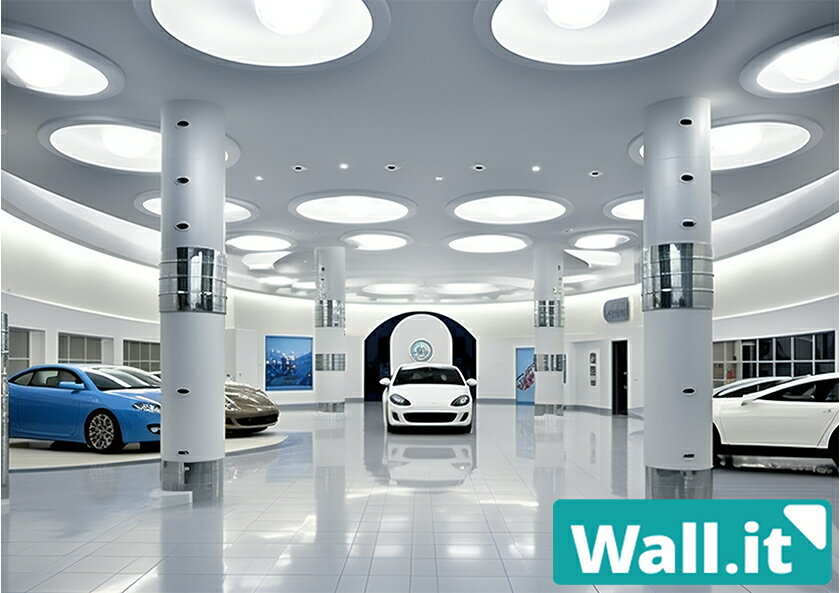 【Wall.it A4 フィギュアディスプレイケース専用背面デザインシート 横向】 カーディーラー 自動車 シ..