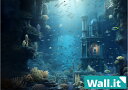 【Wall.it A4 フィギュアディスプレイケース専用背面デザインシート 横向】 海中 熱帯魚 風景 水族館 アクアリウム 水中 サンゴ スキューバダイビング 海底 庭園