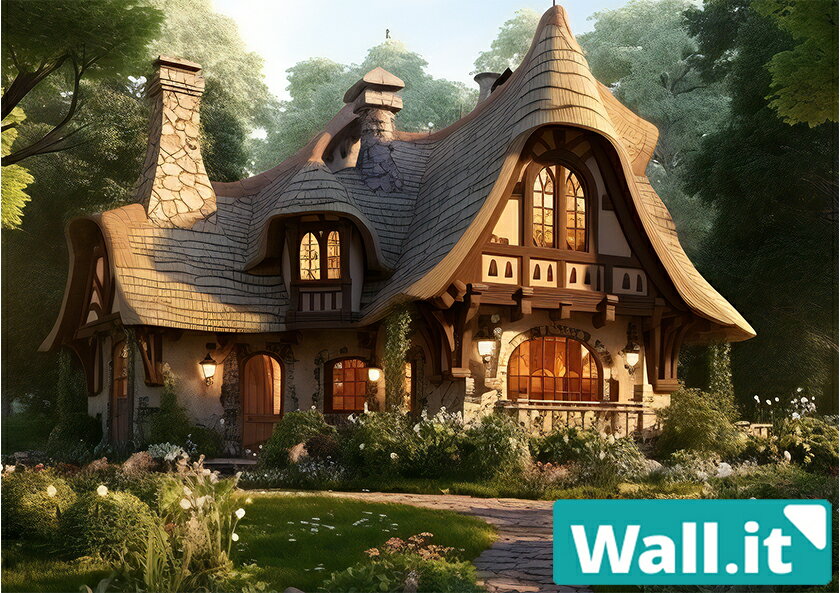 【Wall.it A4 フィギュアディスプレイケース専用背面デザインシート 横向】 洋館 外国 異国 田舎 洋風 建物 家 外観 ヨーロッパ おとぎ話 童話 寓話
