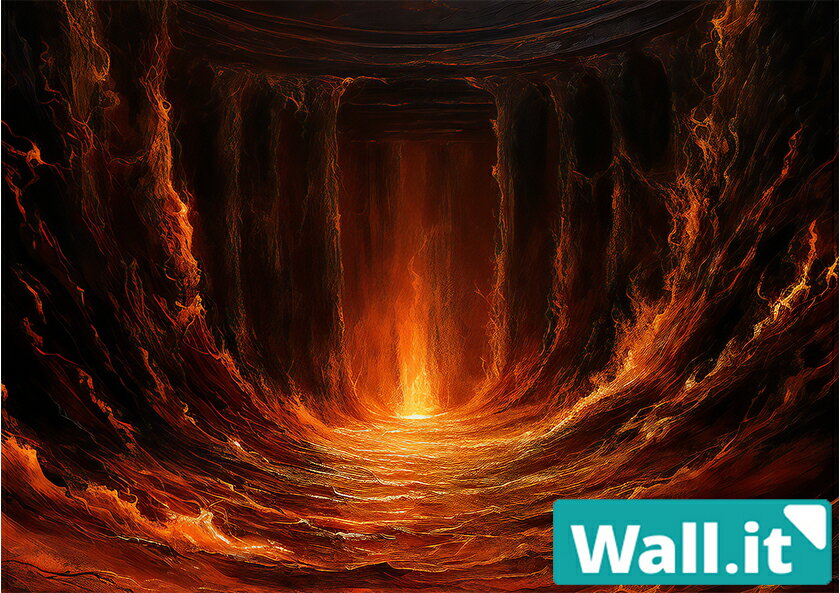 【Wall.it A4 フィギュアディスプレイケース専用背面デザインシート 横向】 古代 ローマ 建築 宮殿 遺跡 炎上 地獄 火災 絵画