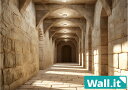【Wall.it A4 フィギュアディスプレイケース専用背面デザインシート 横向】 廊下 地下通路 石壁 エジプト 風景 トンネル 宮殿 ローマ 遺跡