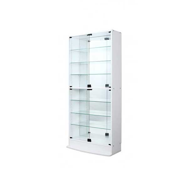 壁一面にコレクション 背面ミラー付き コレクションラック ワイドタイプ 幅83.1cm 本体のみ コレクションボード フィギュア 棚 ガラス 激安 ホワイト 白 壁面収納