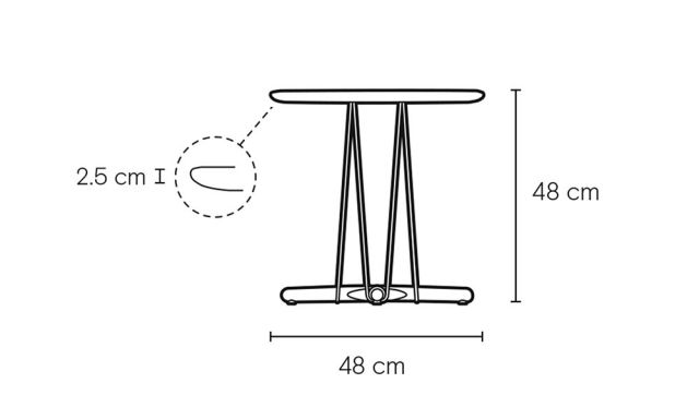 E021 エンブレイス ラウンジテーブル ブラックスチール脚 (Carl Hansen & Son カールハンセン&サン) 【送料無料】【代引不可商品】【P1倍】 【ポイント1倍】 [2]