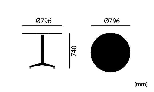 �ӥ��ȥ��ơ��֥� �饦��� ��79.6cm �֥�å��ߥ١����å������� �����ȥɥ��� Bistro Table (vitra �����ȥ�)