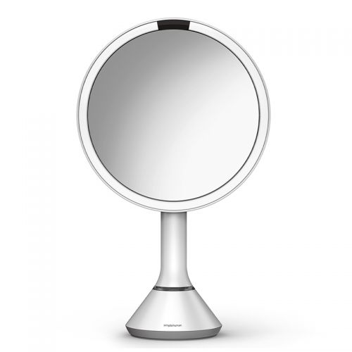 センサーミラー ブライトネス タッチコントロール ホワイト ST3054 拡大鏡5倍 (Simplehuman シンプルヒューマン )【正規販売店】 【送料無料】