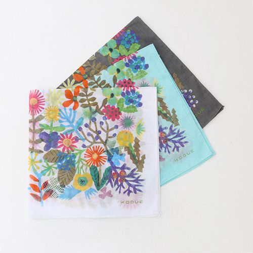 タオル ひびのこづえ ハンカチ FLOWERS ハンカチタオル ブランド おしゃれ かわいい 可愛い 綿 綿100 レディース メンズ ワンポイント イラスト ...