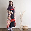 【レンタル】【袴 18点フルセット 紫紺地に百花繚乱】 振袖 袴 大人 卒業式 謝恩会 大学生 美大生 着物レンタル 往復送料無料 着物 袴 花 菊 桜 牡丹 撫子 梅 幾何学 紫 ピンク 黄 オレンジ 黒 レトロ 浪漫 しっとり 古典柄 華やか おしゃれ 足袋プレゼント