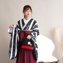 【レンタル】 袴 セット 大人 女 レディース 袴セット 卒業式 着物レンタル はかま 往復送料無料【お嬢様の黒ストライプ】 2尺袖 着物 袴 フルセット レンタル 足袋プレゼント