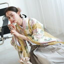 【レンタル】 往復送料無料 2尺袖着物 袴 16点セット ひよこ商店 袴91-99cm(身長153-170cm) 袴セット 卒業式 大学生 着物 大輪の菊 女性 アイボリー系 女性 ladies ピンク 黄色 からし 緑 花 ボタニカル 重ね襟縫い付済 くすみカラー 大正浪漫 モダン