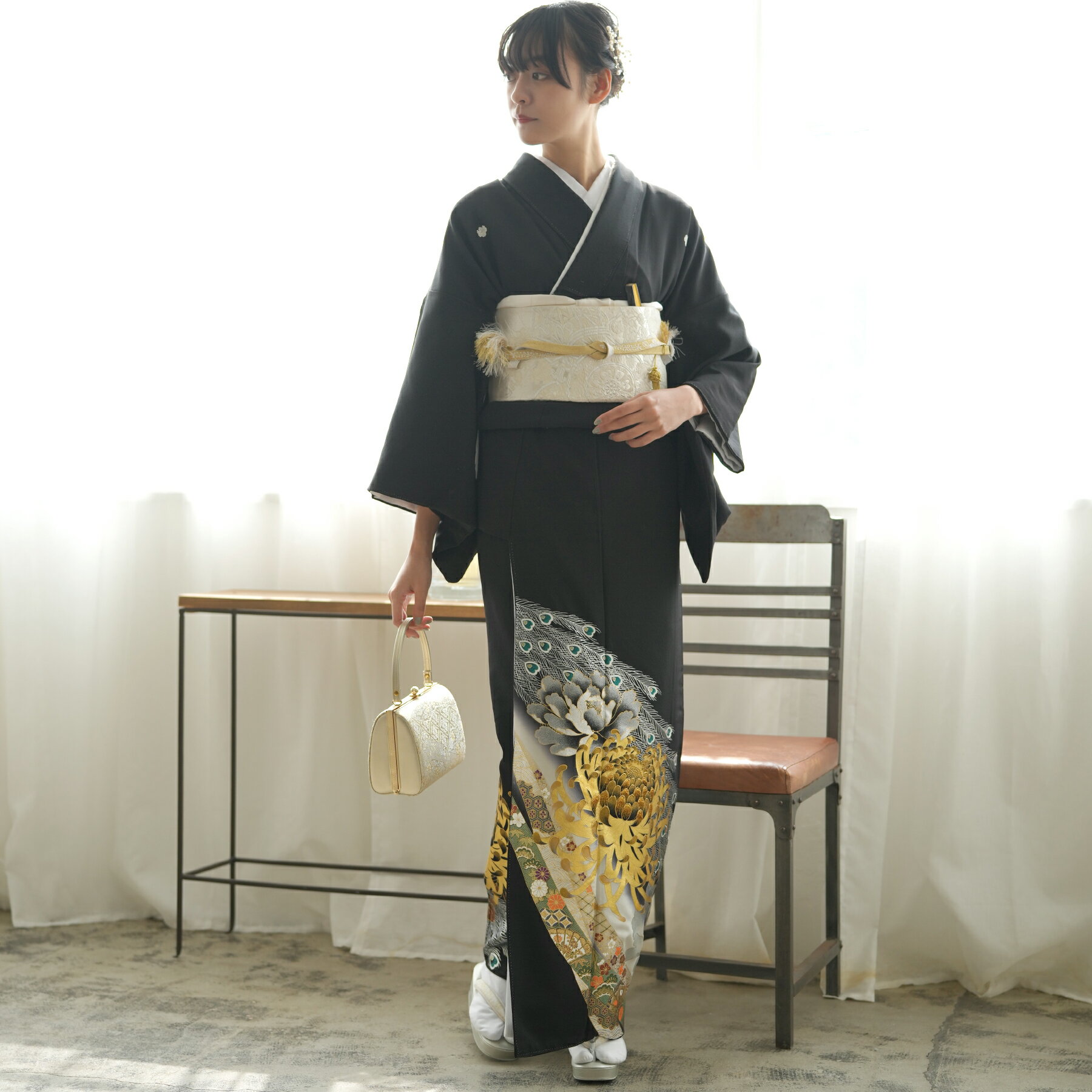 【レンタル】黒留袖レンタル フルセット 桂由美 ブランド 高級 正絹 結婚式着物 留袖 着物 黒留袖　黒留袖レンタル KOTOHOGI ことほぎ 金彩友禅 母親 親族 第一礼装 フォトウェディング 着物レンタル レンタル着物 黒留め袖 貸衣装 レンタル衣装 チャペル婚 菊 金 銀 古典
