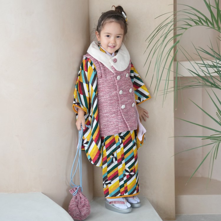 【レンタル】モダンアンテナ Modern Antenna ブランド 祝着 3歳 お祝い着 着物 七五三 お正月 初詣 雛祭り レンタル 女の子 被布コート 被布...