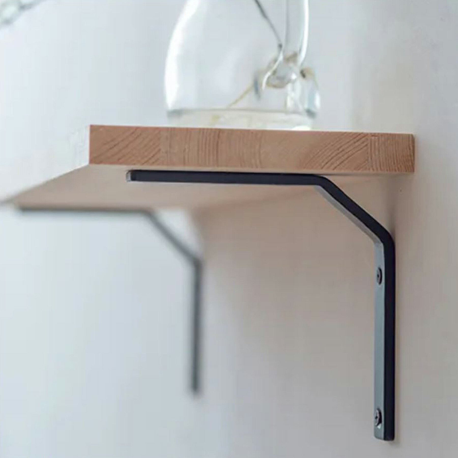 【棚受け アイアンブラケット Mサイズ 2個セット】壁掛け 飾り棚 金具 耐荷重量8kg 壁 ウォールシェルフ アンティーク風 黒 ブラック アイアン 壁面収納 棚 シェルフ リビング 玄関 カウンター 小物 雑貨 取り付け 模様替え DIY インテリア 北欧 おしゃれ カスタマイズ