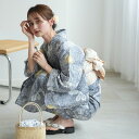 【20%OFF】【utatane×注染工房 日本製小幅生地使用 浴衣3点セット グレーに古典菊流水】特選シリーズ 注染 本染め にじみ 手染め ぼかし フリーサ...