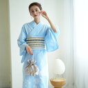 浴衣3点セット(浴衣/帯/下駄) utatane フリーサイズ(身長155-165cm) 浴衣 セット 清江絞り レディース 花 浴衣セット ゆかた 水色系 女...