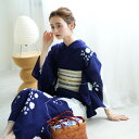浴衣3点セット(浴衣/帯/下駄) utatane フリーサイズ(身長155-165cm) 浴衣 セット 清江絞り レディース 花 浴衣セット ゆかた 紺系 女性...