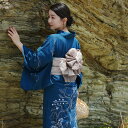 【utatane×Kuovi(クオヴィ)高級変わり織 絵羽浴衣3点セット オーチャード(ORCHARD)インディゴ】フィンランド 北欧デザイン パラティッシ フリーサイズ 浴衣セット(ゆかた・帯・下駄)ですぐお出かけ 国産生地 国内染色 上質 ブランド