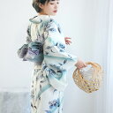 【70%OFF】【utatane 高級変わり織 浴衣3点セット 淡いミントの霧ぼかし花】ここでしか買えない昭和初期アンティーク復刻版 フリーサイズ 浴衣セット(...