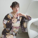 【70%OFF】【utatane 高級変わり織 浴衣3点セット 紫鳶に敷き詰めた花】ここでしか買えない昭和初期アンティーク復刻版 フリーサイズ 浴衣セット(ゆか...
