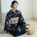 【誉田屋源兵衛 日本製小幅生地使用 浴衣3点セット 金魚 紺地/黒漆】綿100% 特選 フリーサイズ 浴衣セット(ゆかた・帯・下駄)ですぐお出かけ 日本製 国産...