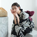 【utatane×注染工房 日本製小幅生地使用 浴衣3点セット 赤坂紬 黒地に横見桜】特選シリーズ 注染 本染め にじみ 手染め ぼかし フリーサイズ 浴衣セット(ゆかた・帯・下駄)ですぐお出かけ 日本製 国産 手縫い併用国内縫製 奈良の職人さんの手染め