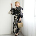 【utatane×注染工房 日本製小幅生地使用 浴衣3点セット 先染めベージュ 黒のかごめなでしこ染め分け】特選シリーズ 注染 本染め にじみ 手染め ぼかし フリーサイズ 浴衣セット(ゆかた・帯・下駄) 日本製 国産 手縫い併用国内縫製 奈良の職人さんの手染め