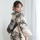 【utatane×注染工房 日本製小幅生地使用 浴衣3点セット 染めベージュにブラウンの小菊 】特選シリーズ 注染 本染め にじみ 手染め ぼかし フリーサイズ 浴衣セット(ゆかた・帯・下駄)ですぐお出かけ 日本製 国産 手縫い併用国内縫製 奈良の職人さんの手染め
