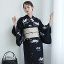 【utatane×注染工房 日本製小幅生地使用 浴衣3点セット 赤坂紬 黒地に小さな蟹】特選シリーズ 注染 本染め にじみ 手染め ぼかし フリーサイズ 浴衣セ...
