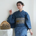 【utatane×注染工房 日本製小幅生地使用 浴衣3点セット 赤坂紬 青藍の鳥獣戯画】特選シリーズ 注染 本染め にじみ 手染め ぼかし フリーサイズ 浴衣セ...
