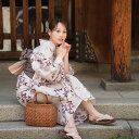 【utatane 高級変わり織 浴衣3点セット いちご色に溶け込む萩とトンボ】ここでしか買えない昭和初期アンティーク復刻版 フリーサイズ 浴衣セット(ゆかた・帯・下駄)ですぐお出かけ 上質 うたたね 国産生地 国内染色