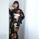 【ニコアンティーク 高級変わり織 浴衣3点セット 黒地にアンティークローケツ柄】みんなと違う浴衣を着よう!個性派きものブランドNicoAntiqueの2025年新作 フリーサイズ 浴衣セット(ゆかた・帯・下駄)ですぐお出かけ レトロ 国産生地 国内染色