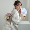 【utatane 高級変わり織 浴衣3点セット クリームに涼しげな松花火】ここでしか買えない昭和初期アンティーク復刻版 フリーサイズ 浴衣セット(ゆかた・帯・下駄)ですぐお出かけ 上質 うたたね 国産生地 国内染色