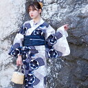 【utatane 高級変わり織 浴衣3点セット ディープネイビーの梅と雲取】ここでしか買えない昭和初期アンティーク復刻版 フリーサイズ 浴衣セット(ゆかた・帯・下駄)ですぐお出かけ 上質 うたたね 国産生地 国内染色
