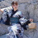 【utatane 高級変わり織 浴衣3点セット ネイビーに乱菊重ね】ここでしか買えない昭和初期アンティーク復刻版 フリーサイズ 浴衣セット(ゆかた・帯・下駄)ですぐお出かけ 上質 うたたね 国産生地 国内染色