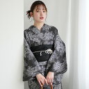 【utatane 高級変わり織 浴衣3点セット グレーに重なる古典菊】ここでしか買えない昭和初期アンティーク復刻版 フリーサイズ 浴衣セット(ゆかた・帯・下駄)ですぐお出かけ 上質 うたたね 国産生地 国内染色