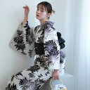 【utatane 高級変わり織 浴衣3点セット 溶け込むブラックの大輪の菊】ここでしか買えない昭和初期アンティーク復刻版 フリーサイズ 浴衣セット(ゆかた・帯・下駄)ですぐお出かけ 上質 うたたね 国産生地 国内染色
